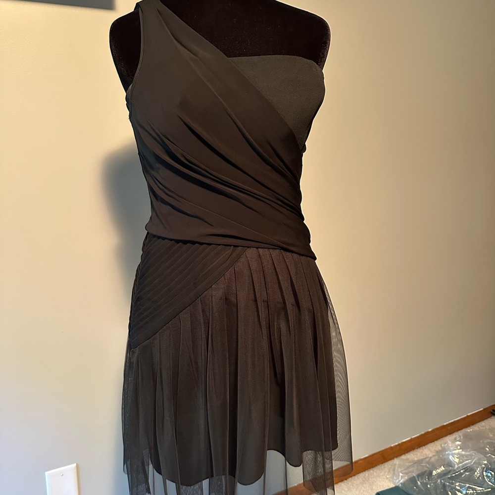 Elegant Black One-Shoulder BCBG dress